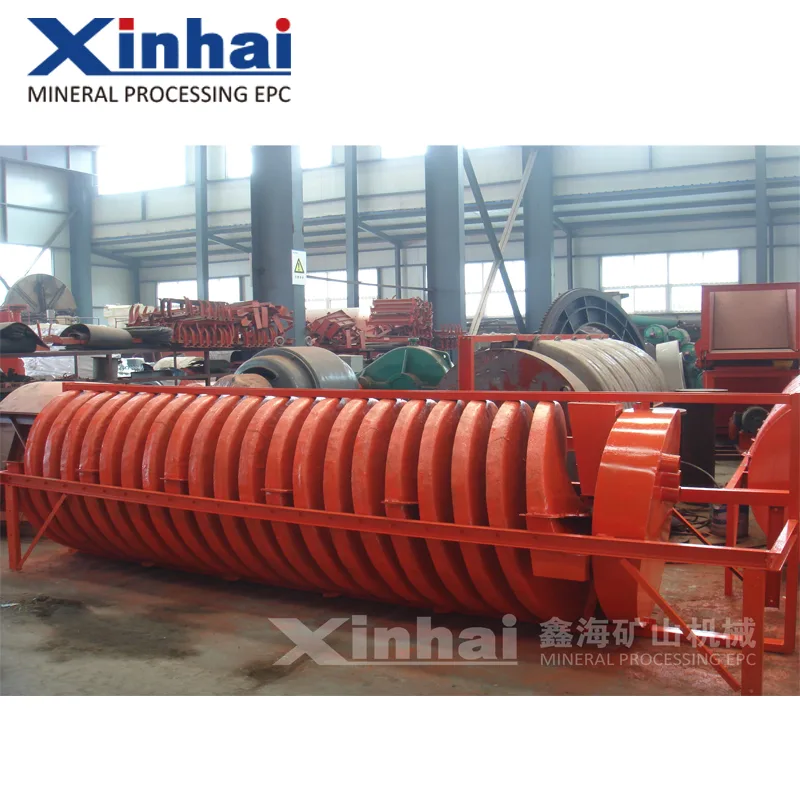 Spiral chutes treating heavy mineral sand