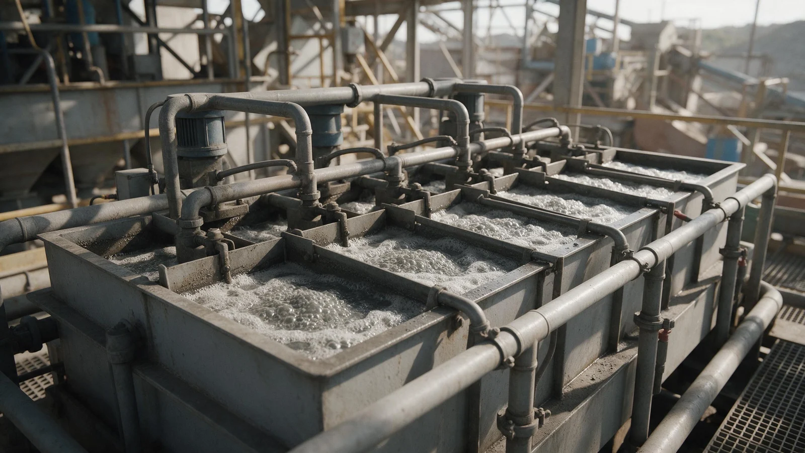 Illustrative image of antimony ore processing equipment